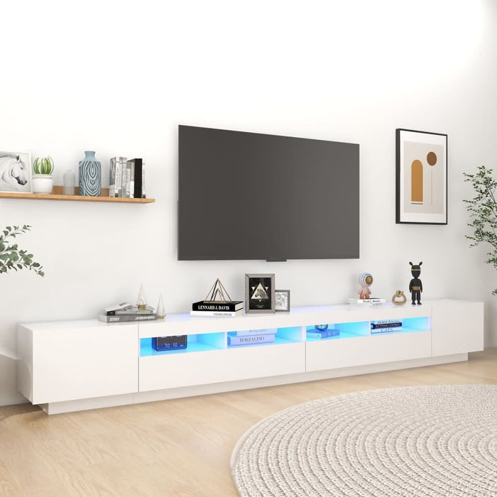 Comodă TV cu lumini LED, alb, 300x35x40cm - WALTI WALTI