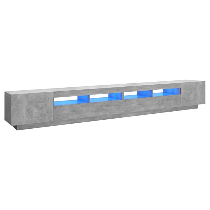 Comodă TV cu lumini LED, gri beton, 300x35x40 cm - WALTI WALTI