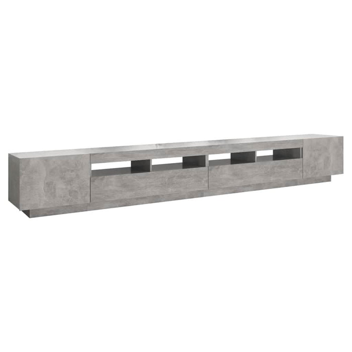 Comodă TV cu lumini LED, gri beton, 300x35x40 cm - WALTI WALTI