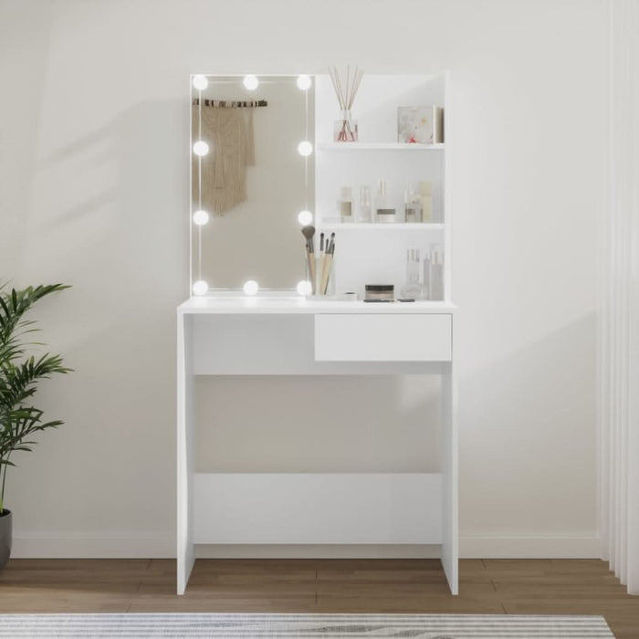 Masă de toaletă cu LED, alb, 74,5x40x141 cm - WALTI WALTI