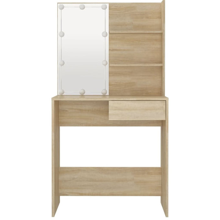Masă toaletă cu LED stejar sonoma 74,5x40x141 cm lemn prelucrat - WALTI WALTI