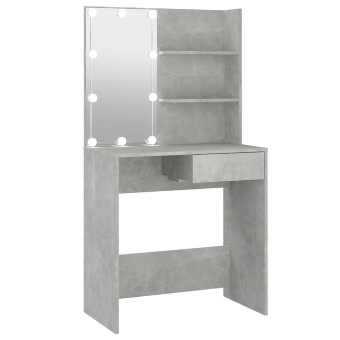 Masă de toaletă cu LED, gri beton, 74,5x40x141 cm - WALTI WALTI
