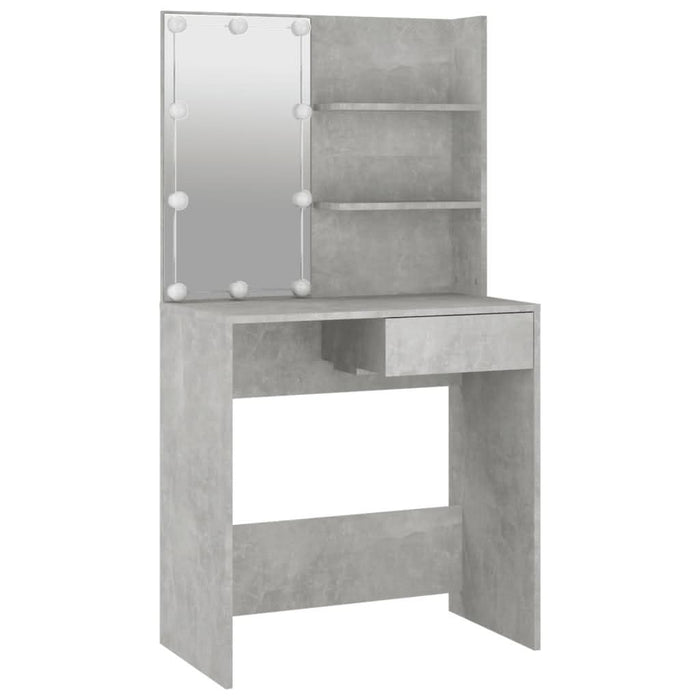 Masă de toaletă cu LED, gri beton, 74,5x40x141 cm - WALTI WALTI