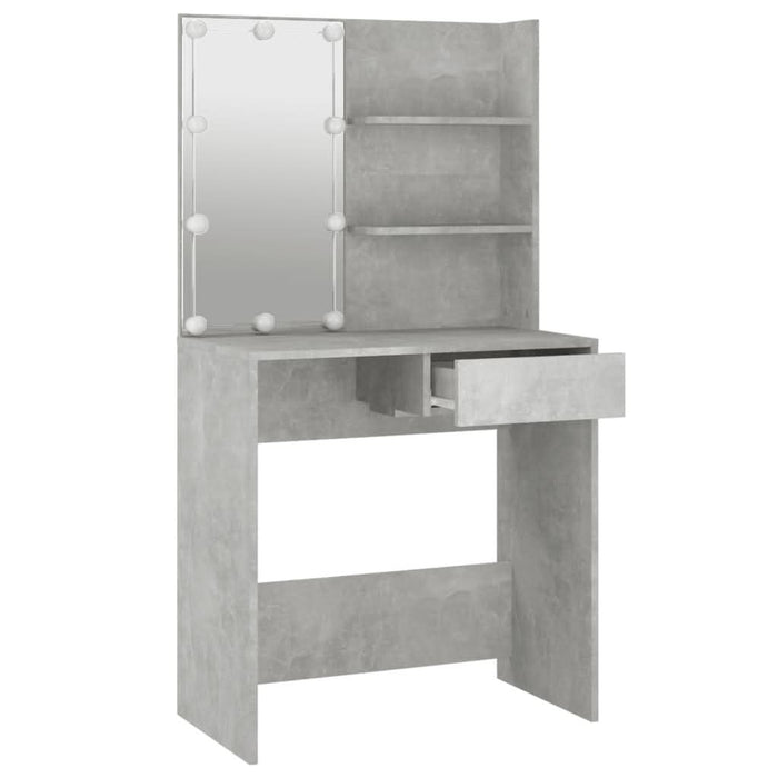 Masă de toaletă cu LED, gri beton, 74,5x40x141 cm - WALTI WALTI