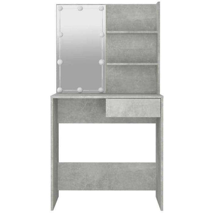 Masă de toaletă cu LED, gri beton, 74,5x40x141 cm - WALTI WALTI
