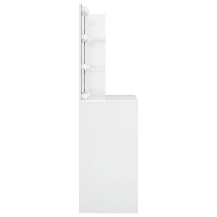 Masă de toaletă cu LED, alb extralucios, 74,5x40x141 cm - WALTI WALTI
