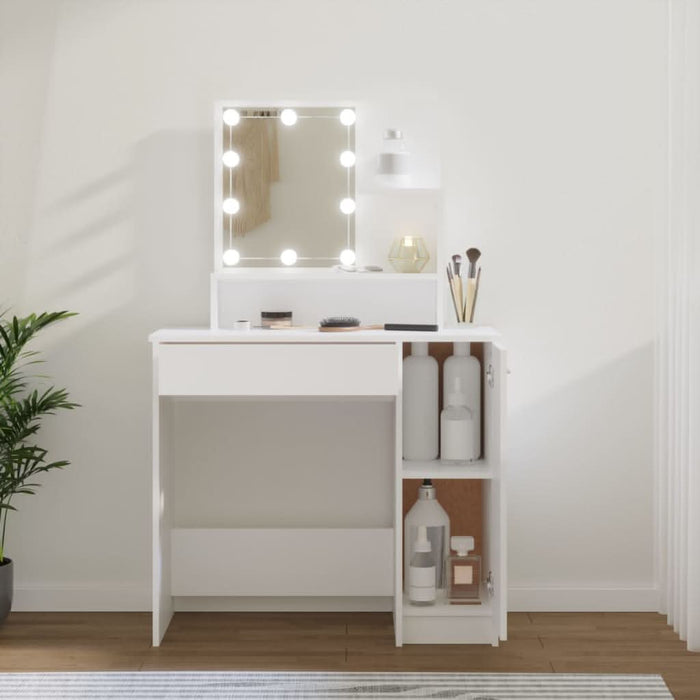 Masă de toaletă cu LED, alb, 86,5x35x136 cm - WALTI WALTI