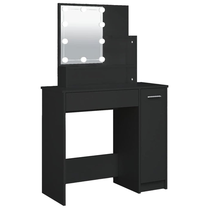Masă de toaletă cu LED, negru, 86,5x35x136 cm - WALTI WALTI