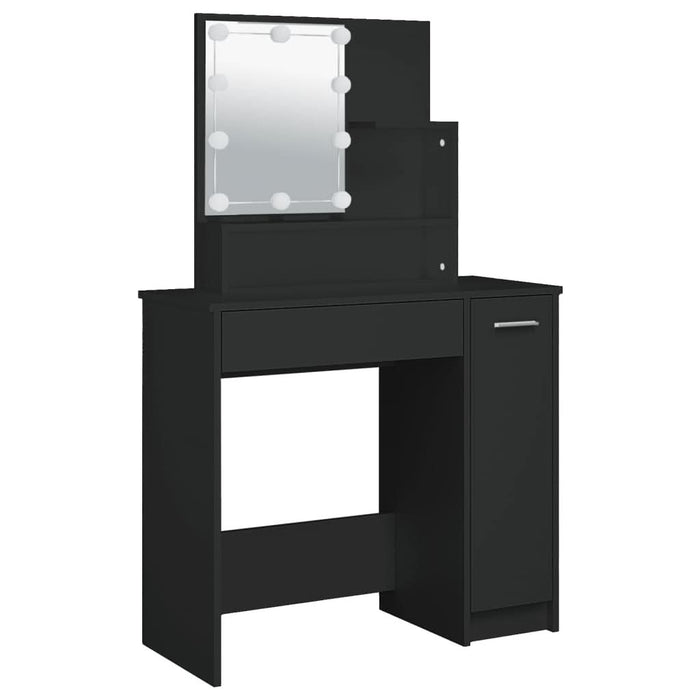 Masă de toaletă cu LED, negru, 86,5x35x136 cm - WALTI WALTI