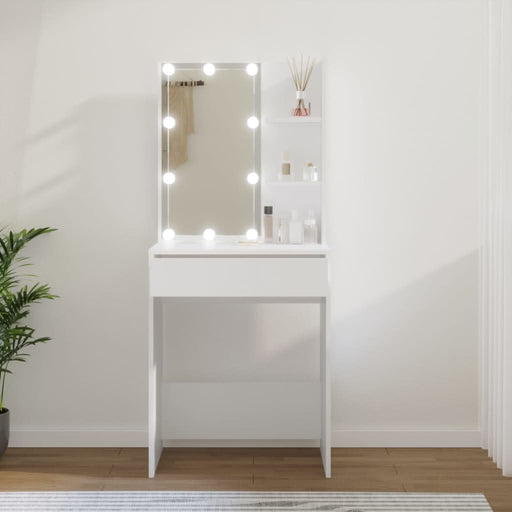 Masă de toaletă cu LED, alb, 60x40x140 cm - WALTI WALTI