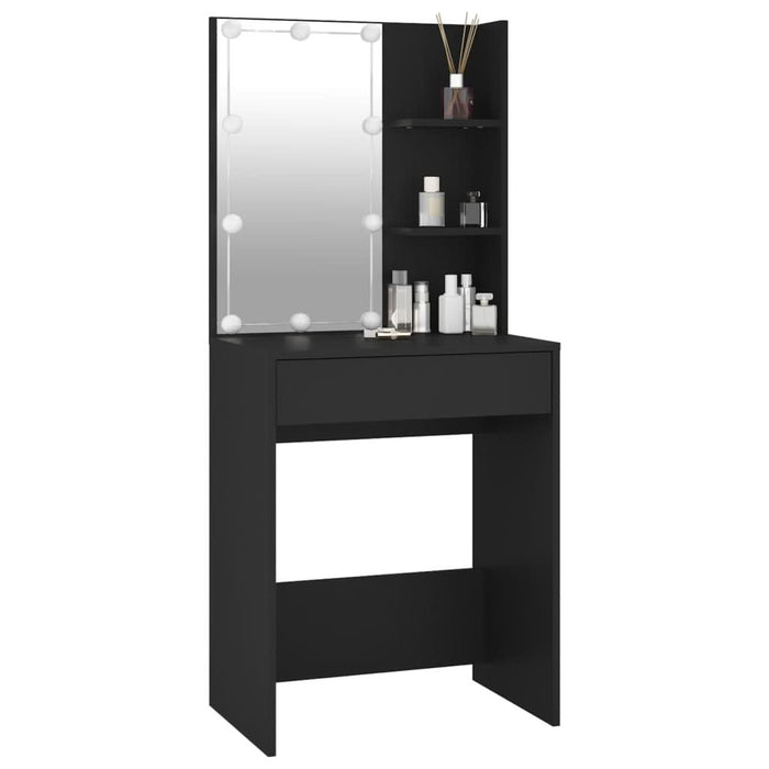 Masă de toaletă cu LED, negru, 60x40x140 cm - WALTI WALTI