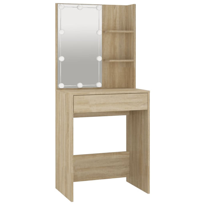 Masă de toaletă cu LED, stejar sonoma, 60x40x140 cm - WALTI WALTI