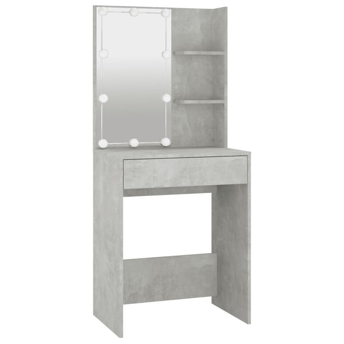 Masă de toaletă cu LED, gri beton, 60x40x140 cm - WALTI WALTI