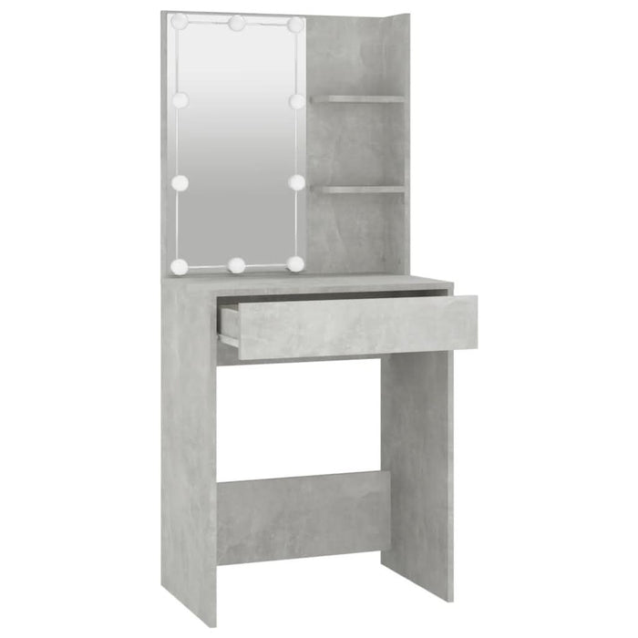 Masă de toaletă cu LED, gri beton, 60x40x140 cm - WALTI WALTI
