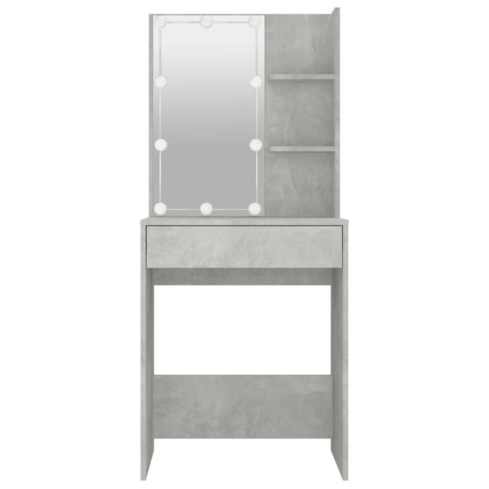 Masă de toaletă cu LED, gri beton, 60x40x140 cm - WALTI WALTI