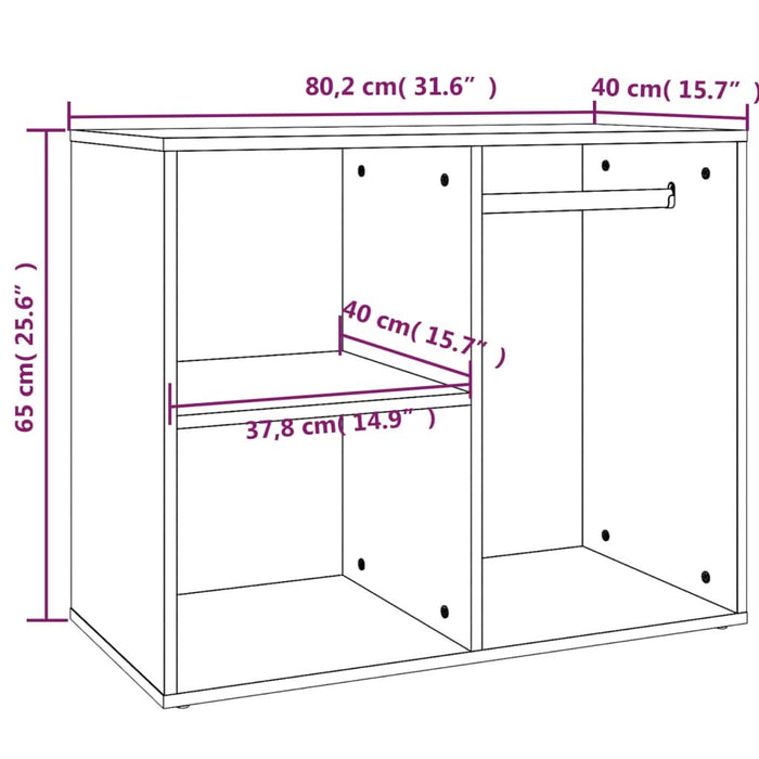 Dulap de dressing, alb, 80x40x65 cm, lemn compozit - WALTI WALTI