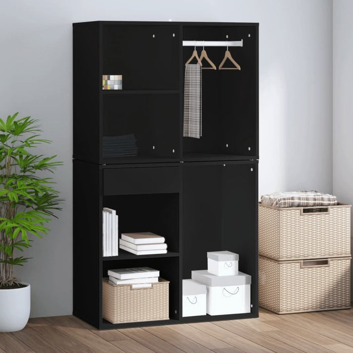 Dulap de dressing, negru, 80x40x65 cm, lemn compozit - WALTI WALTI