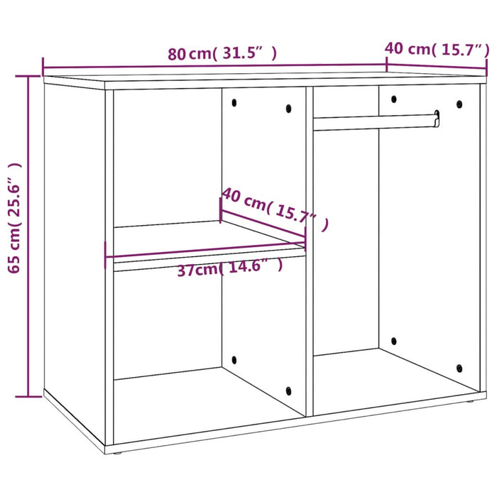 Dulap de dressing, negru, 80x40x65 cm, lemn compozit - WALTI WALTI