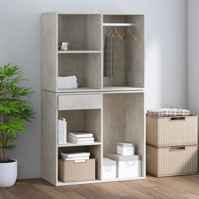 Dulap de dressing, gri beton, 80x40x65 cm, lemn compozit - WALTI WALTI