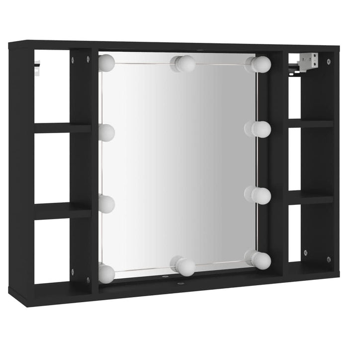 Dulap cu oglindă și LED, negru, 76x15x55 cm - WALTI WALTI