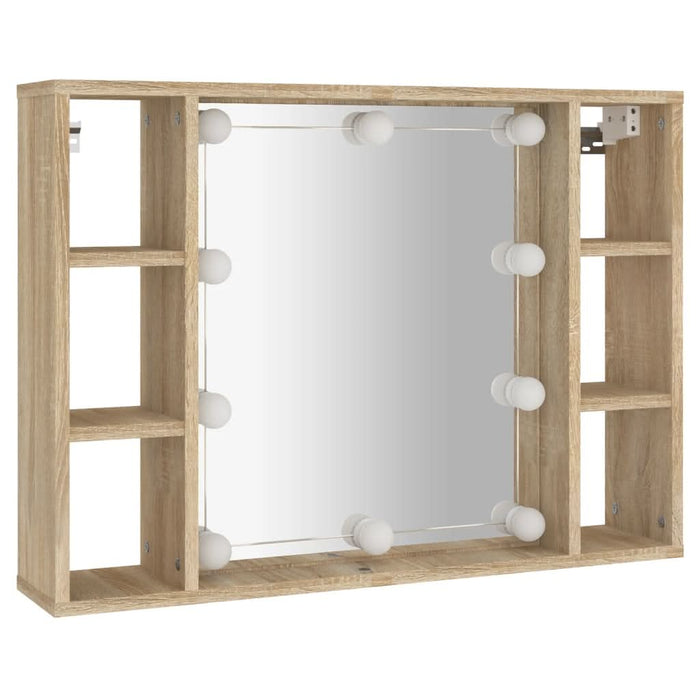 Dulap cu oglindă și LED, stejar sonoma, 76x15x55 cm - WALTI WALTI