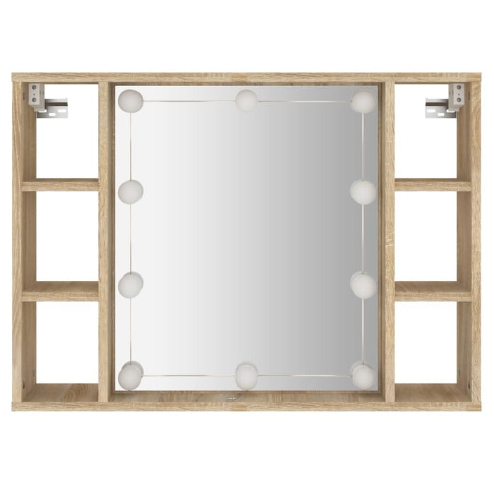 Dulap cu oglindă și LED, stejar sonoma, 76x15x55 cm - WALTI WALTI