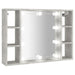 Dulap cu oglindă și LED, gri beton, 76x15x55 cm - WALTI WALTI