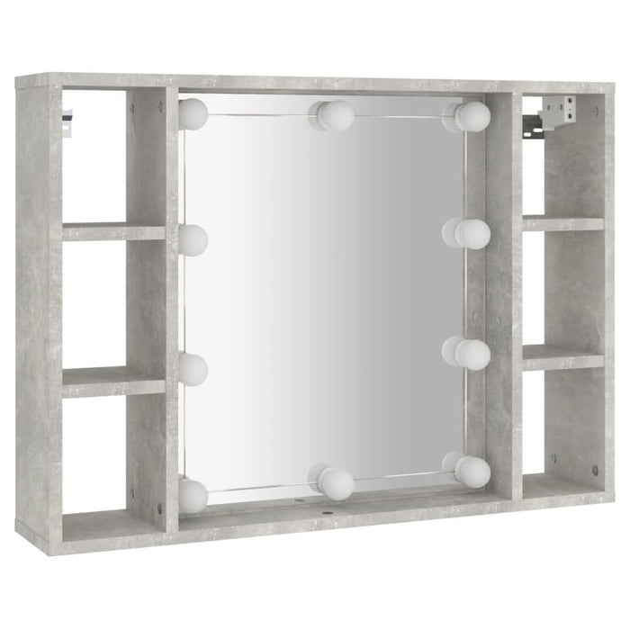 Dulap cu oglindă și LED, gri beton, 76x15x55 cm - WALTI WALTI