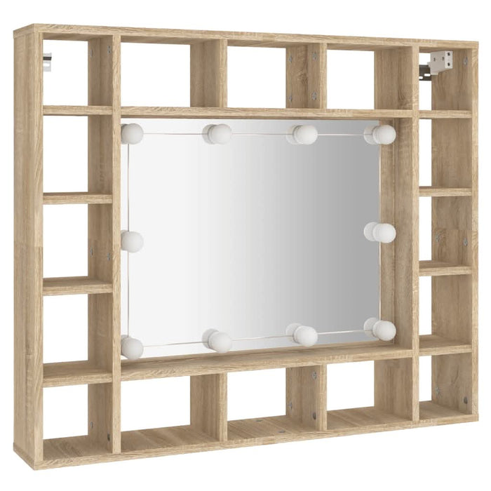 Dulap cu oglindă și LED, stejar sonoma, 91x15x76,5 cm - WALTI WALTI