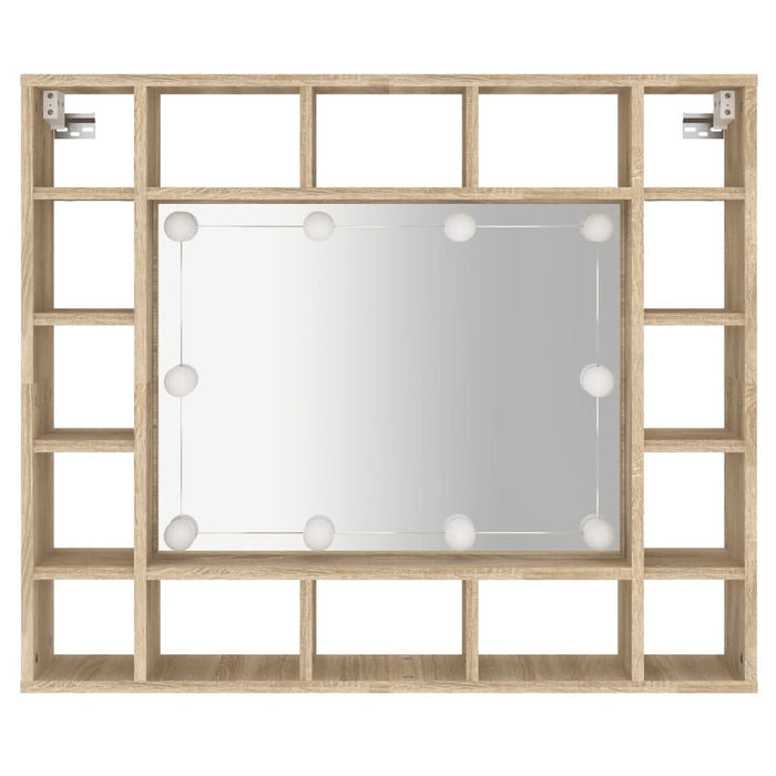 Dulap cu oglindă și LED, stejar sonoma, 91x15x76,5 cm - WALTI WALTI