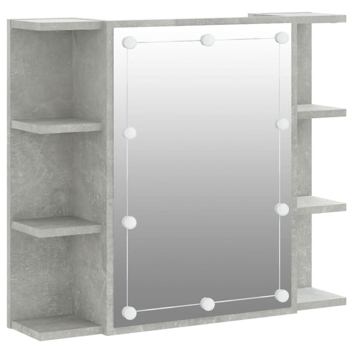 Dulap cu oglindă și LED, gri beton, 70x16,5x60 cm - WALTI WALTI