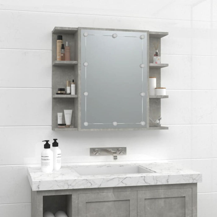 Dulap cu oglindă și LED, gri beton, 70x16,5x60 cm - WALTI WALTI