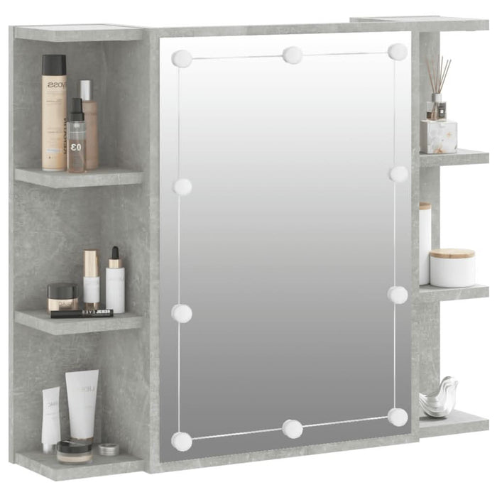 Dulap cu oglindă și LED, gri beton, 70x16,5x60 cm - WALTI WALTI