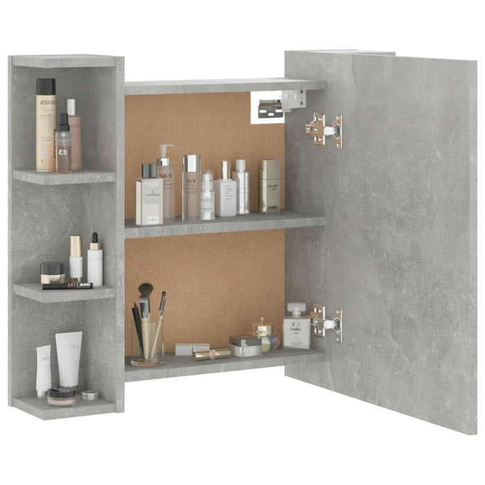 Dulap cu oglindă și LED, gri beton, 70x16,5x60 cm - WALTI WALTI