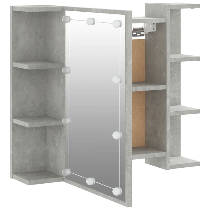 Dulap cu oglindă și LED, gri beton, 70x16,5x60 cm - WALTI WALTI