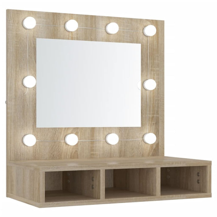 Dulap cu oglindă și LED, stejar sonoma, 60x31,5x62 cm - WALTI WALTI