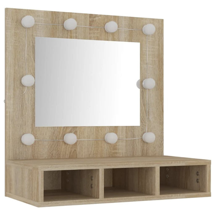 Dulap cu oglindă și LED, stejar sonoma, 60x31,5x62 cm - WALTI WALTI