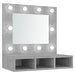 Dulap cu oglindă și LED, gri beton, 60x31,5x62 cm - WALTI WALTI