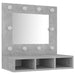 Dulap cu oglindă și LED, gri beton, 60x31,5x62 cm - WALTI WALTI