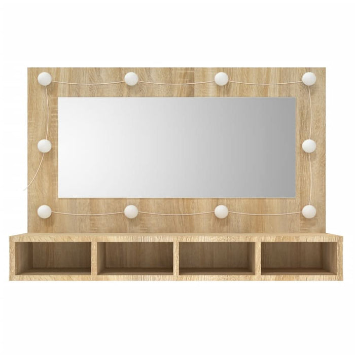 Dulap cu oglindă și LED, stejar sonoma, 90x31,5x62 cm - WALTI WALTI