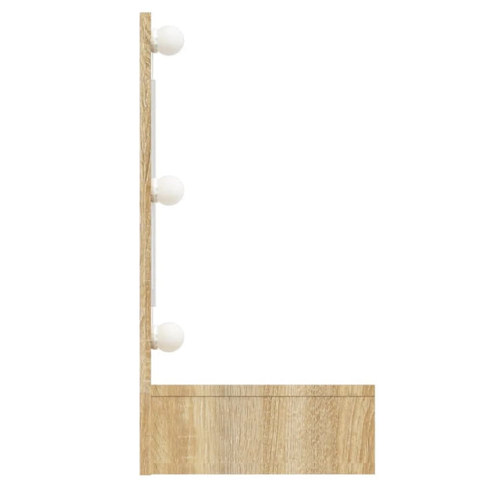 Dulap cu oglindă și LED, stejar sonoma, 90x31,5x62 cm - WALTI WALTI