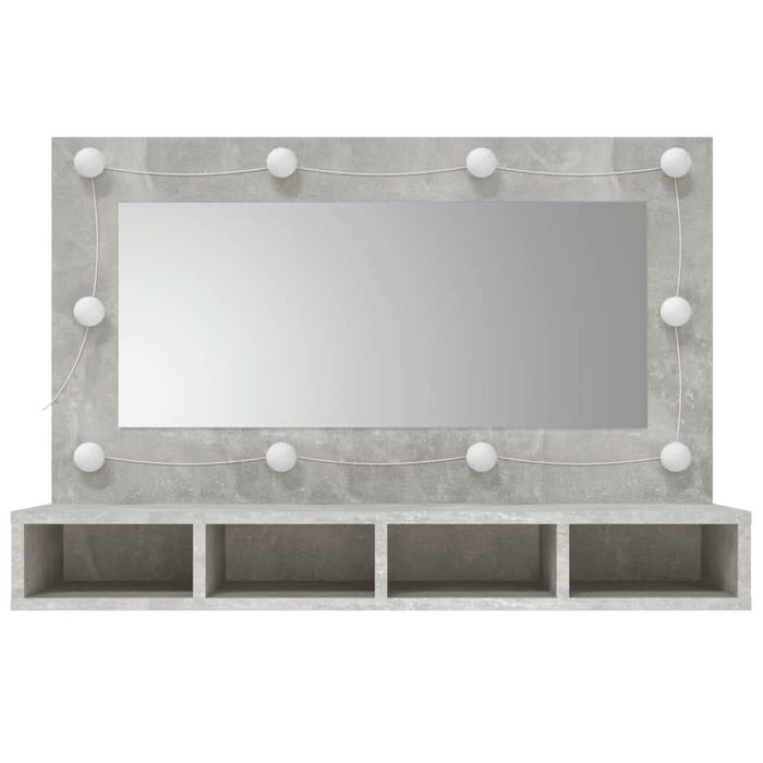 Dulap cu oglindă și LED, gri beton, 90x31,5x62 cm - WALTI WALTI