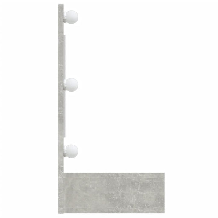 Dulap cu oglindă și LED, gri beton, 90x31,5x62 cm - WALTI WALTI