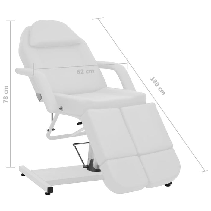 Scaun tratament înfrumusețare, alb, 180x62x78 cm, piele eco - WALTI WALTI