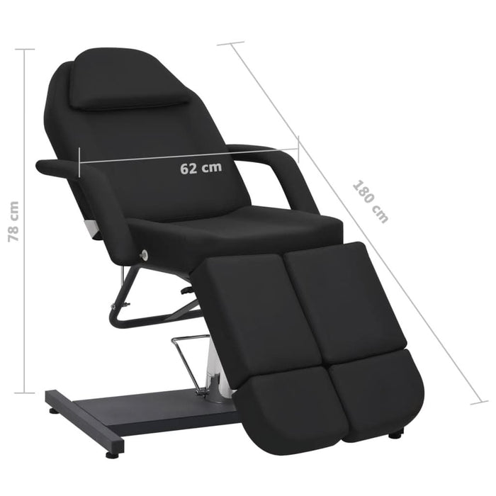 Scaun tratament înfrumusețare, negru, 180x62x78 cm, piele eco - WALTI WALTI
