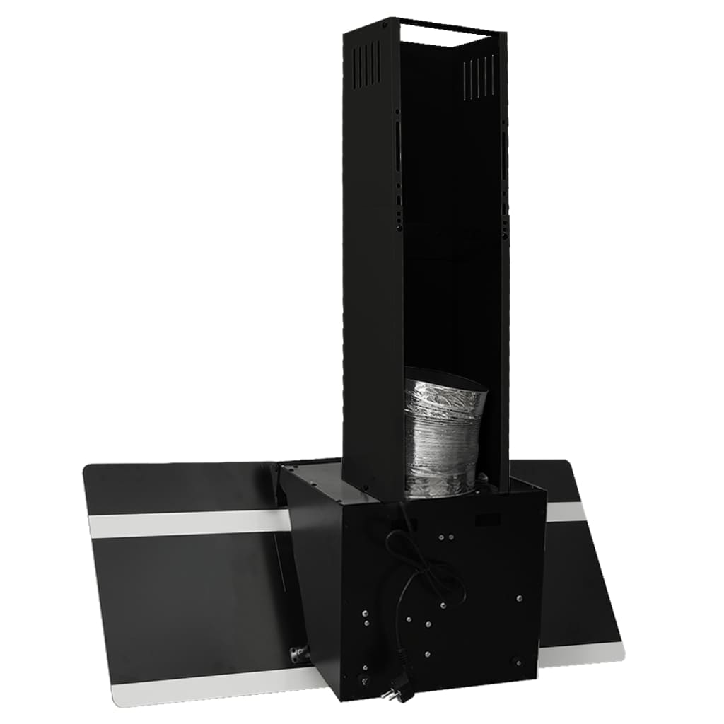 Hotă de perete, negru, 90 cm, oțel și sticlă securizată - WALTI