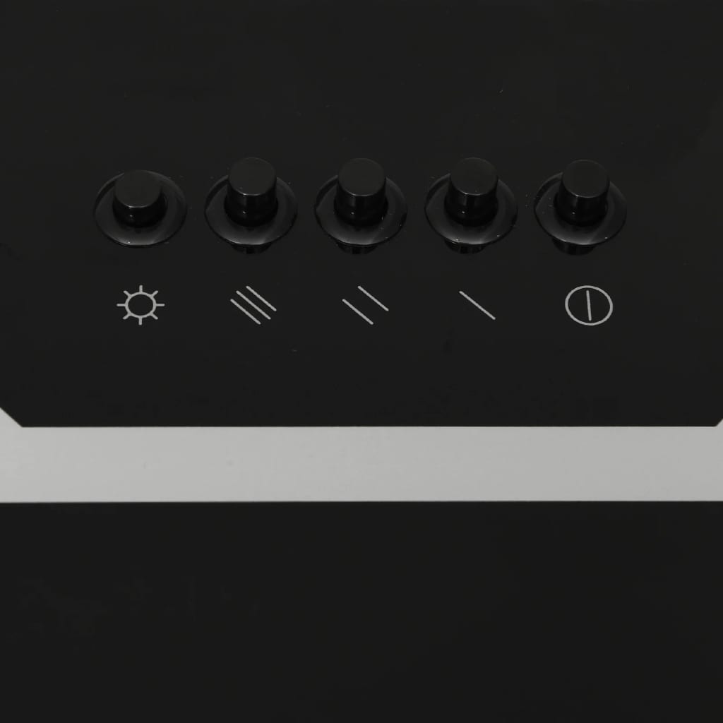 Hotă de perete, negru, 90 cm, oțel și sticlă securizată - WALTI