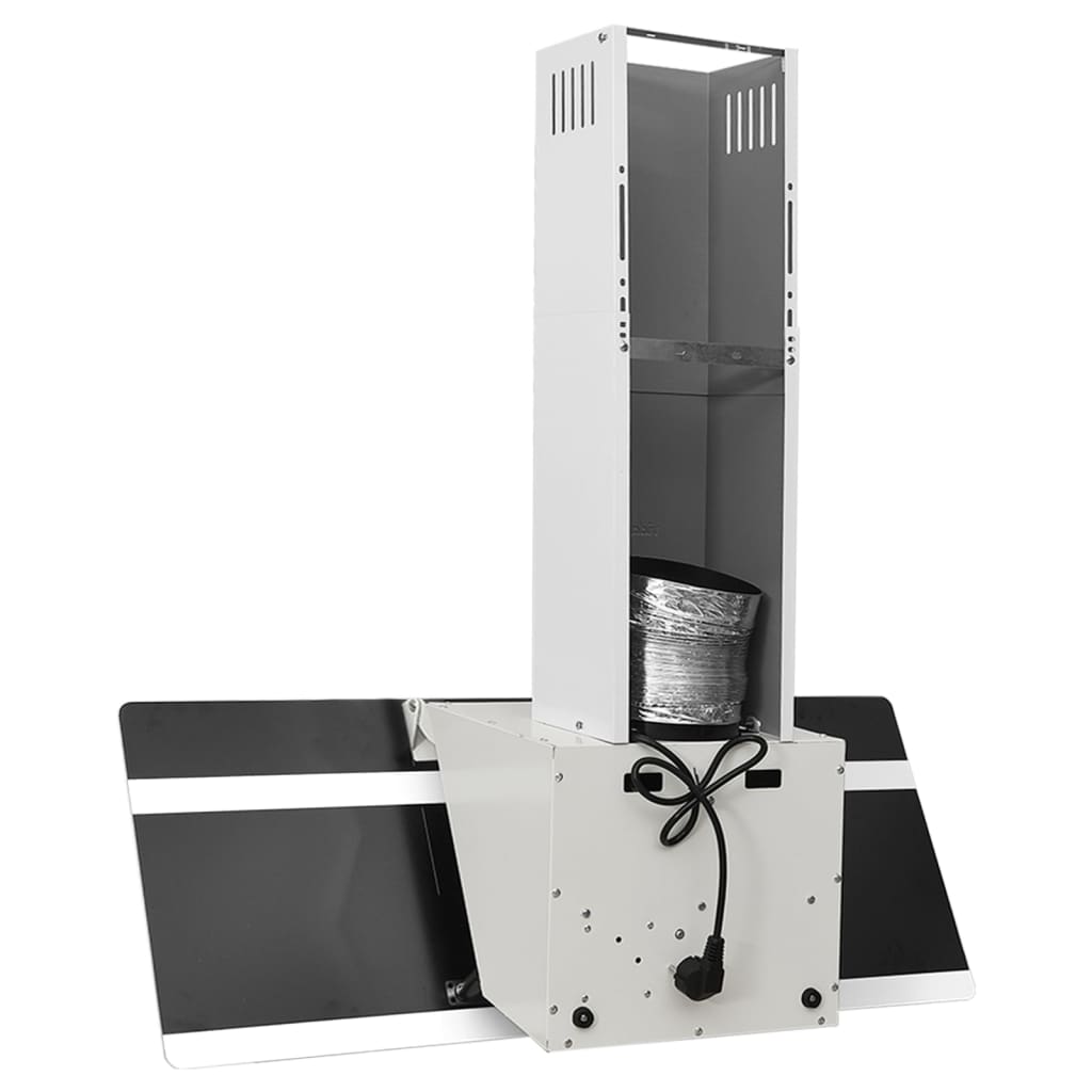 Hotă de perete, alb, 90 cm, oțel și sticlă securizată - WALTI