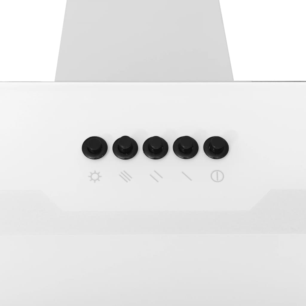 Hotă de perete, alb, 90 cm, oțel și sticlă securizată - WALTI