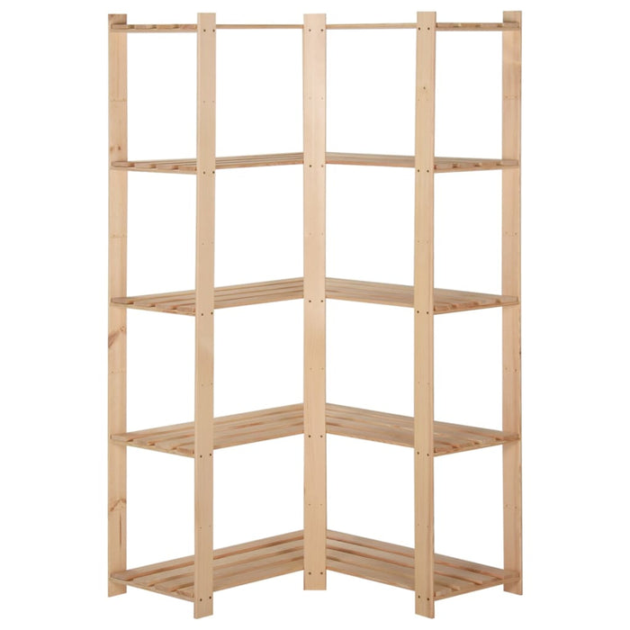 Raft depozitare de colț 5 niveluri, 82,5x82,5x170 cm, lemn pin - WALTI WALTI